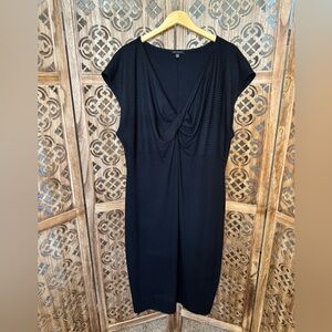 Lane Bryant Black Sheath Dress with Cap Sleeves